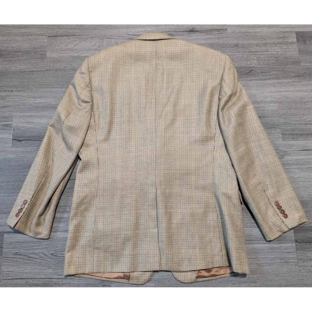 Brooks Brothers‎ Men's Brown 100% Wool Houndstooth Sport Coat Made in Italy 43R